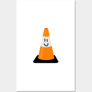 smiley traffic cone Posters and Art